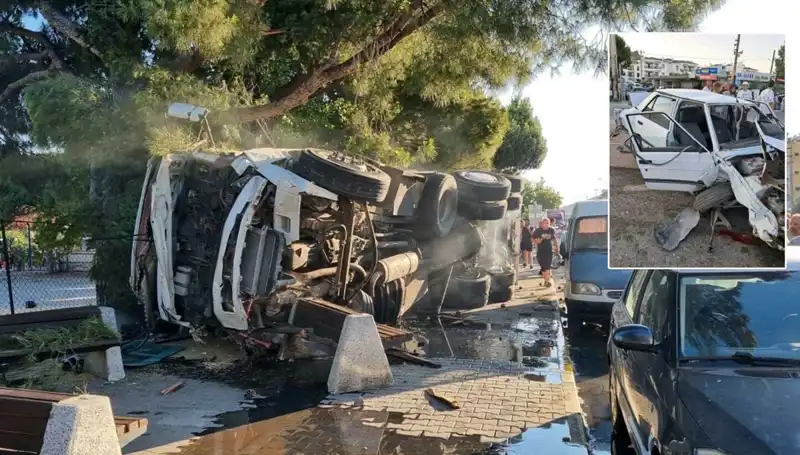 Freni Patlayan Kamyonun Trafik Kazasında Otomobillere Çarptığı Anlar Kamufle Edildi