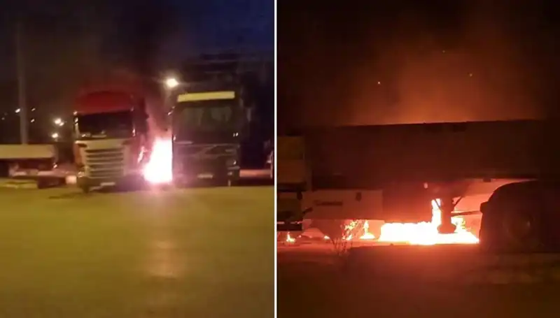Park Halindeki Tırların Yangını, İtfaiyeyi Seferber Etti